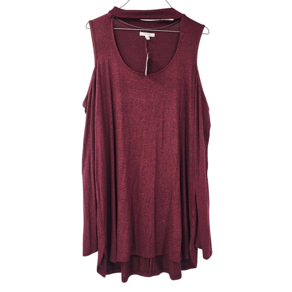 MAURICES Cold Shoulder Burgundy Top Womens Size XXL *NWT - Picture 1 of 6